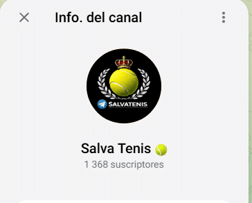 Suscriptores del canal de Telegram de SalvaTenis